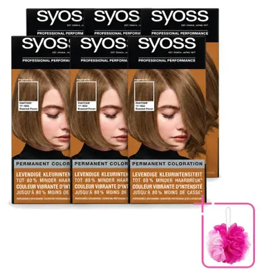 Productafbeelding van 6 x Syoss Pantone haarverf 6-66 Roasted Pecan - Verpakking met 6 stuks