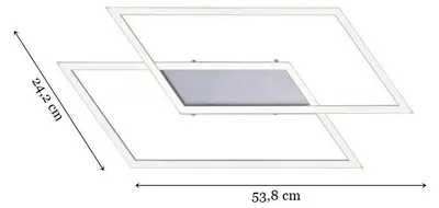 Immagine prodotto di Lampada da soffitto a LED INIGO 24W 3000K 2040lm in alluminio argento-trasparente, dimensioni: 6,8 x 53,8 x 24,2 cm, IP20, Paul Neuhaus
