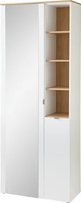 Produktbild von Garderobenschrank >Bari< in Weiß matt, MDF, Spannplatte - 78x202x38cm (BxHxT)