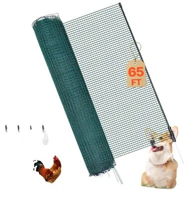 Immagine prodotto di Recinzione VEVOR 20x1,2 m, recinzione per pascolo in PE, recinzione mobile per cani con pali a doppia punta e corde di tensione, recinzione per polli, recinzione da giardino, recinzione da campeggio per cani, polli, piante e spazi esterni