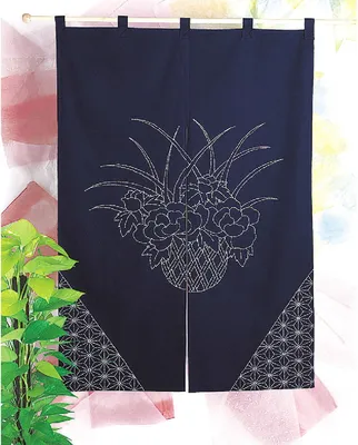 Produktbild von Olympus Sashiko Stickpackung "Vorhang", Stoff bedruckt, 120x81cm, Original aus Japan