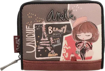 A close-up view of a wallet with a decorative design.