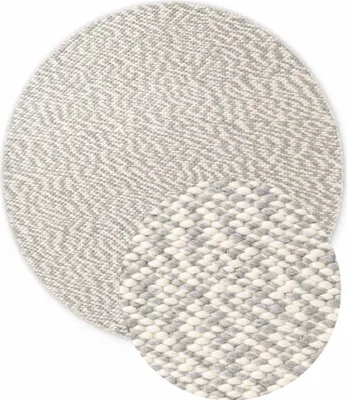 Produktbild von Elle Decoration Lyon Wollteppich Beans Natur Creme Grau