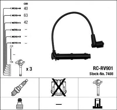 Immagine prodotto di Set di cavi di accensione NGK 7408