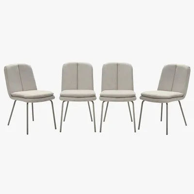 Immagine prodotto di Calicosy - Set di 4 sedie, in tessuto con gambe in metallo beige H85 cm - LYSA