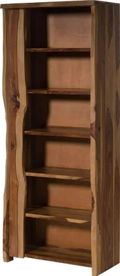 Image de MASSIVMOEBEL24 | Bibliothèque en bois de Sheesham 81x45x200 naturel laqué / sablé PURE SHEESHAM #227
