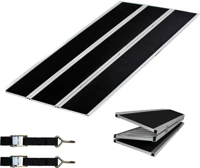 Produktbild von DREIBREIT by TRUTZHOLM 3-fach Auffahrrampe klappbar 175cm Tragkraft 1020kg Alu grau schwarz beschichtet Verladerampe Rampe
