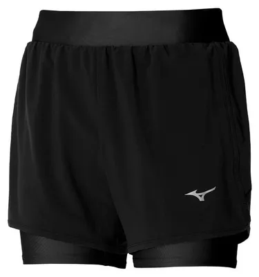 Imagen del producto de Mizuno ER 4.5 2 en 1, pantalones cortos para mujer, color negro, talla S