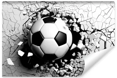 Produktbild von Muralo Selbstklebende Fototapete FUßBALL 3D Effekt Beton Abstraktion für Jugendzimmer Br. 450cm x Hö. 300cm
