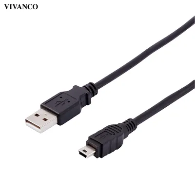 Produktbild von ViVanco™CC U4 075 M, 0,75 m, USB A, Mini-USB B, USB 2.0, 0,48 Gbit/s, Schwarz