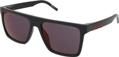 A pair of black HUGO sunglasses.