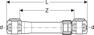 Produktbild von Geberit GE FlowFit Langkupplung, SiBr, d50mm, 1 Stk.