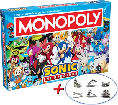 A Monopoly board game box featuring Sonic the Hedgehog characters.