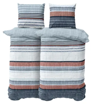 Bettwäsche-Set 4-tlg. 135x200 cm, 2 Kissenbezüge 80x80 cm, Baumwolle