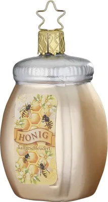 Produktbild von Christbaumschmuck Honigtopf Glas 7,5cm creme 1 Stück