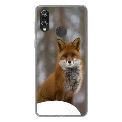 Produktbild von MuchoWow® Handyhülle Schutzhülle Hülle für Huawei P20 Lite (2020) Fuchs - Wald - Rot Silikon Softcase Handy Hülle - Kartenhalter