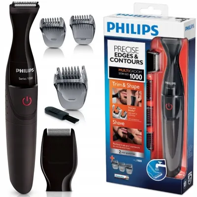 Obrázek produktu pro Philips MULTIGROOM Series 1000 Přesný zastřihovač vousů MG1100/16, Omyvatelný, Bezúdržbový provoz - není potřeba mazat, Černá, Červená