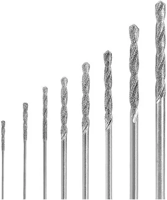 Zdjęcie produktu dla Zestaw wierteł diamentowych, 8 sztuk – od 08 mm do 30 mm – do szkła, metalu, muszli, jadeitu i pereł