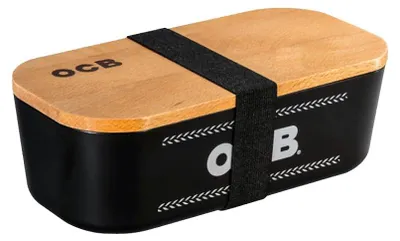 Aufbewahrungsbox mit Drehscheibe, 3 Fächer, Kunststoff/Bambus