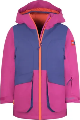 Produktbild von Trollkids Skijacke Kongsberg, Dunkellila/Helle Beere/Strahlendes Rot, Gr. 128