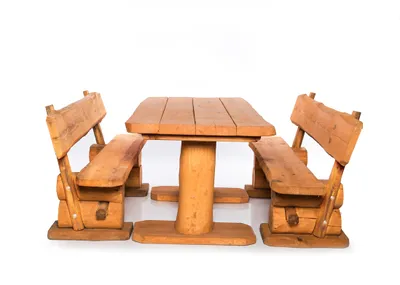 Produktbild von Gartenmöbel-Set "Rustikal" Farbton Pinie 160x200x80 cm Essgruppe für 6 Personen