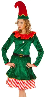 Produktbild von Weihnachtselfe Leprechaun Kostüm für Damen - Grün Rot Größe: XS