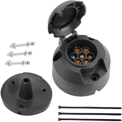 Produktbild von 1 Stück 7-poliger Anhänger, 12 V, ISO1724, wasserdicht, 7-poliger Adapter, 7-poliger, 12 V für Landwirtschaft, Anhänger, LKW, Wohnwagen (DG75S-1)
