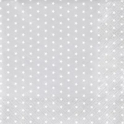 Produktbild von 20 Servietten Mini Stars silver - Mini Sterne silber 33x33cm