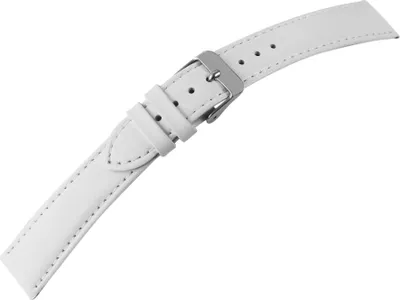 Produktbild von Echtleder-Uhrenarmband mit Naht, gepolstert, weiß, 10 - 24 mm