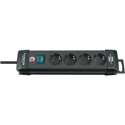 Produktbild von Brennenstuhl -Line Steckdosenleiste 4-fach schwarz 1,8m H05VV-F 3G1,5, 1951140100