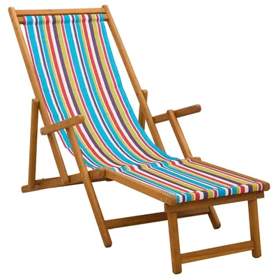 Image de vidaXL Transat pliable, 3 positions, en bois d'eucalyptus massif