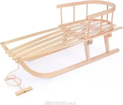 Image de Luge d'enfant en bois avec dossier et ficelle