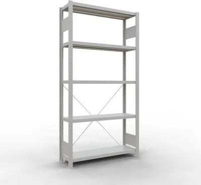 Produktbild von Schulte Fachbodenregal MULTIplus250 Stecksystem | Grundregal | HxBxT 200x100x30cm | 5 Ebenen | Fachlast 250kg | Lichtgrau
