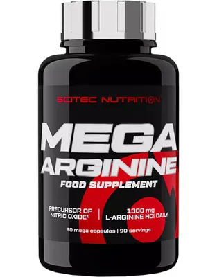 Zdjęcie produktu dla Scitec Nutrition Mega Arginine 90 kapsułek / Arginina / Prekursor tlenku azotu w kapsułkach dla rozszerzenia naczyń krwionośnych i maksymalnej pompy