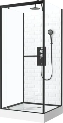 Image de Cabine de douche carrée 90x90x230cm à motif carreaux de métro - UNDERGROUND SQUARE 90