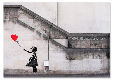 Produktbild von Giallobus - Rotes Ballonmädchen - Banksy - 50L x 35B cm - Bild - Acrylglas