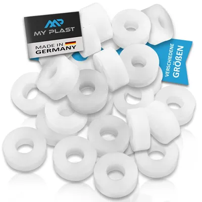 Immagine prodotto di Distanziali in plastica – Distanzatori per la costruzione di terrazze, rondelle di compensazione rotonde in plastica, dimensioni 12 x 5,3 x 4 mm, confezione da 100 pezzi, colore naturale