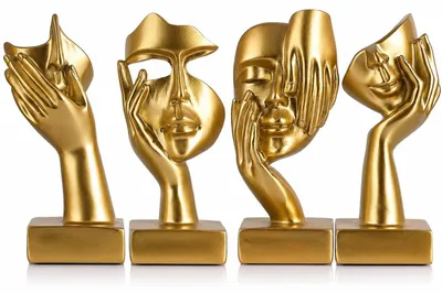 Immagine prodotto di Solidchoice - Set di 4 moderne statuette astratte per l'arredamento della casa