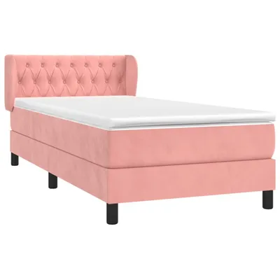 Image de Sommier à lattes de lit avec matelas Rose 100x200 cm Velours