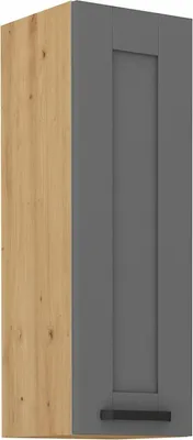 Zdjęcie produktu dla Szafka górna wysoka LAILI – szerokość 30 cm, szara/dąb artisan