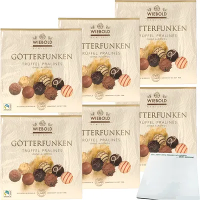 Produktbild von Wiebold Götterfunken Trüffelpralinen ohne Alkohol 6er Pack (6x200g Packung) + usy Block