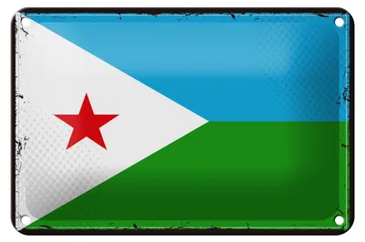 Produktbild von Blechschild Flagge Dschibuti 18x12cm Retro Flag Djibouti