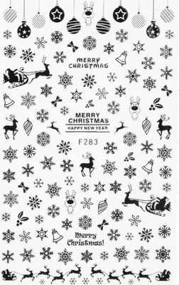 Produktbild von Dünne selbstklebende Nagelsticker Weihnachten F283 schwarz