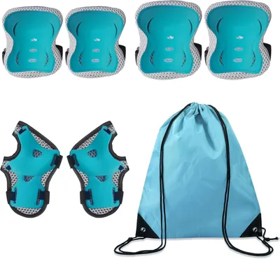 Imagen del producto de Conjunto de protección para niños de 8 piezas, que incluye protectores para rodillas, codos y muñecas, talla para niños de 3 a 10 años, ideal para bicicleta y