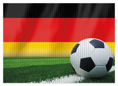 Produktbild von Wallario Duschmatte Antirutschmatte Badmatte Fußmatte Fußball vor einer Deutschlandflagge, Größe ca. 70 x 50 cm