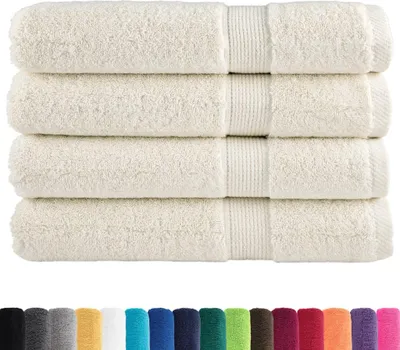 Produktbild von vidaXL Premium-Handtücher SOLUND 4 Stk. Cremeweiß 100x200 cm 600 g/m²