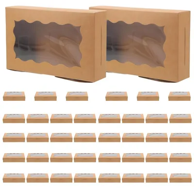 Produktbild von Set mit 40 Kartons aus Kraftpapier mit Sichtfenster