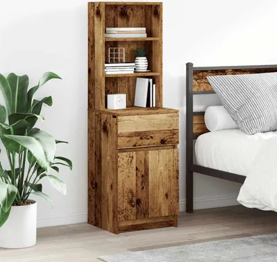 Obrázok produktu pre vidaXL Nočný stolík vzhľad starého dreva 39x35x125 cm materiál na báze dreva