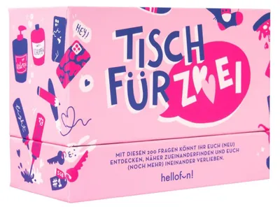 Produktbild von Hellofun! | Tisch für Zwei | Quiz für Paare | Paar Spiele für Paare | Gesellscha