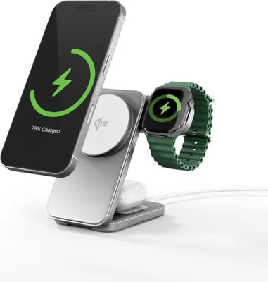 Produktbild von Spello ForceBase Qi2 3in1 Fold Wireless Charging Stand SF50 - Silber